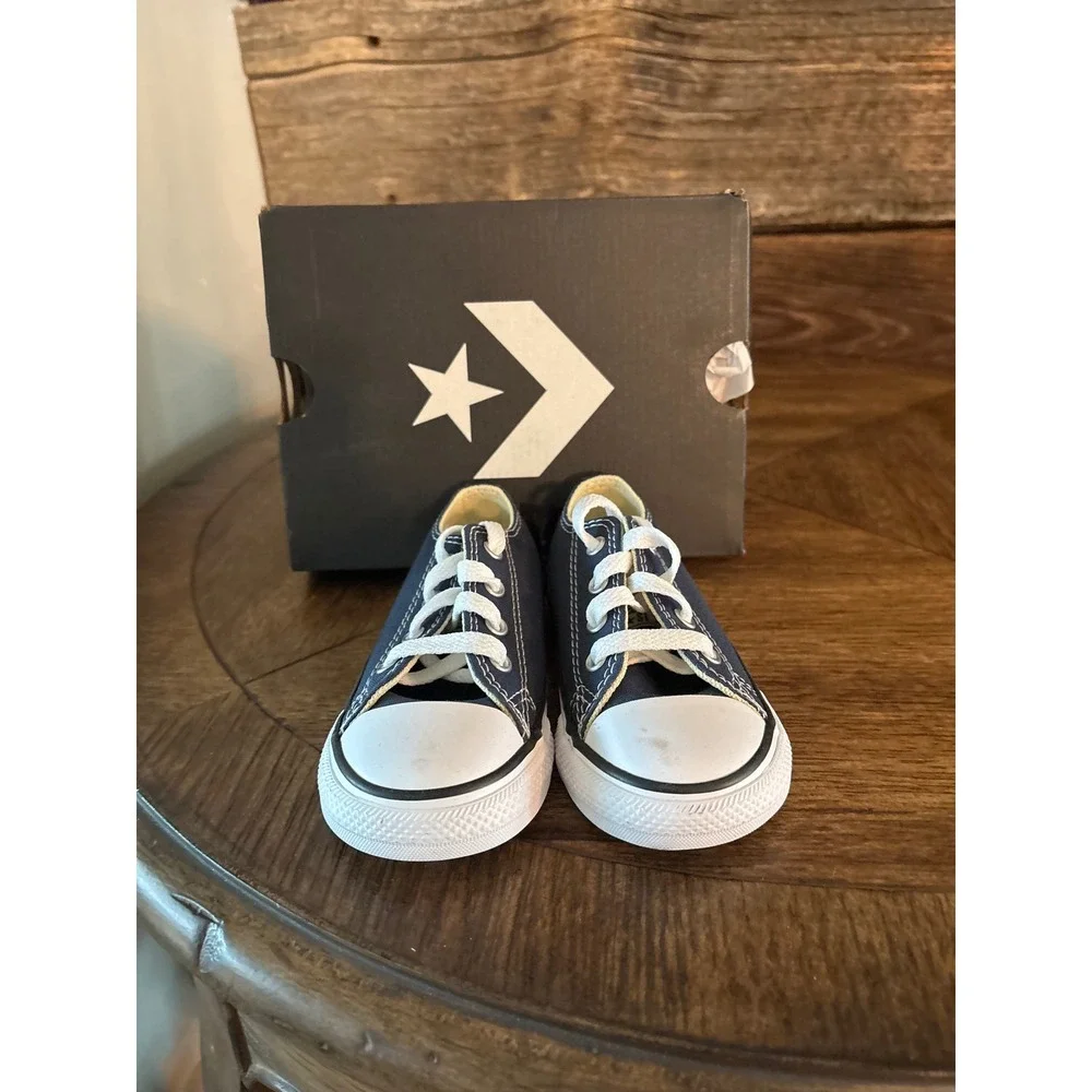 Converse Chuck Taylor All Star Ox Infant Navy Blue Low Top Sneakers 7J237 Size 7